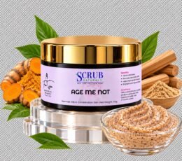 Age Me Not Face Scrub | Haldi, Chandan, Collagen & Hyaluronic Acid | Anti-Ageing Scrub | 50g