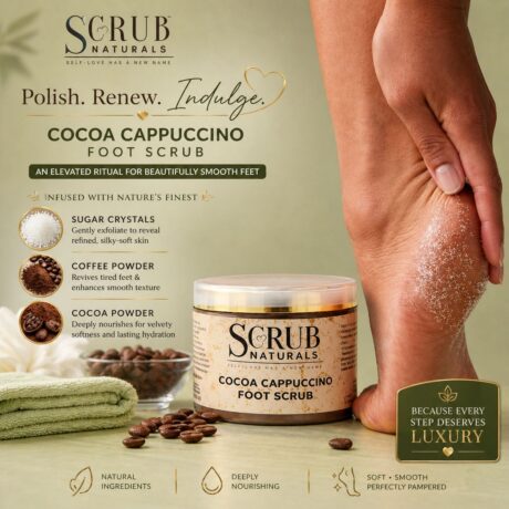 Exfoliating foot scrub for dead skin removal hydration and foot rejuvenation