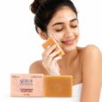 Premium turmeric cleansing soap for glowing skin, skin brightening, anti-inflammatory care and youthful complexion.
