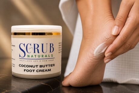 Premium foot cream with coconut butter and peppermint oil for dry feet repair and smooth skin