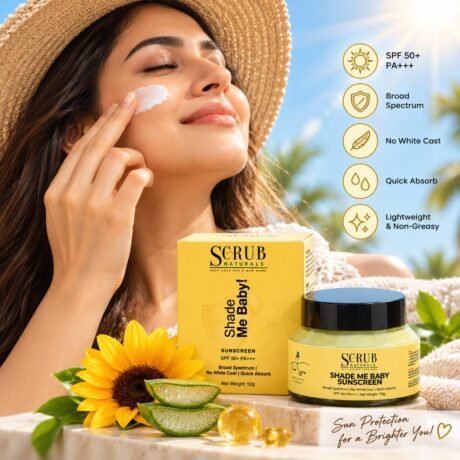 Shade Me Baby SPF 50 PA+++ sunscreen with Niacinamide Kojic Acid and Ceramide