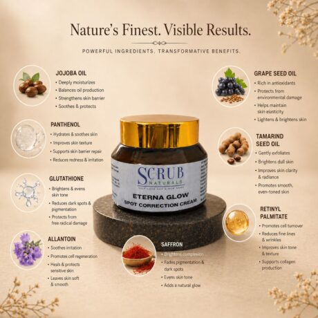 Eterna Glow luxury cream for spot correction, skin brightening, and flawless complexion