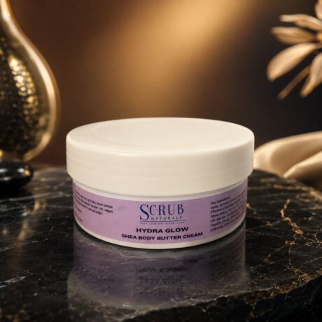 Hydra Glow Shea Body Butter Cream for deep hydration, radiant glowing skin, and luxurious daily body care for dry and dull skin