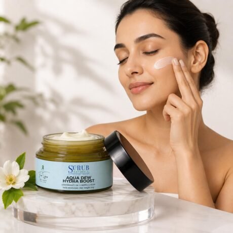 Aqua Dew face moisturizer with Alpha Arbutin and Ceramide for smooth hydrated skin
