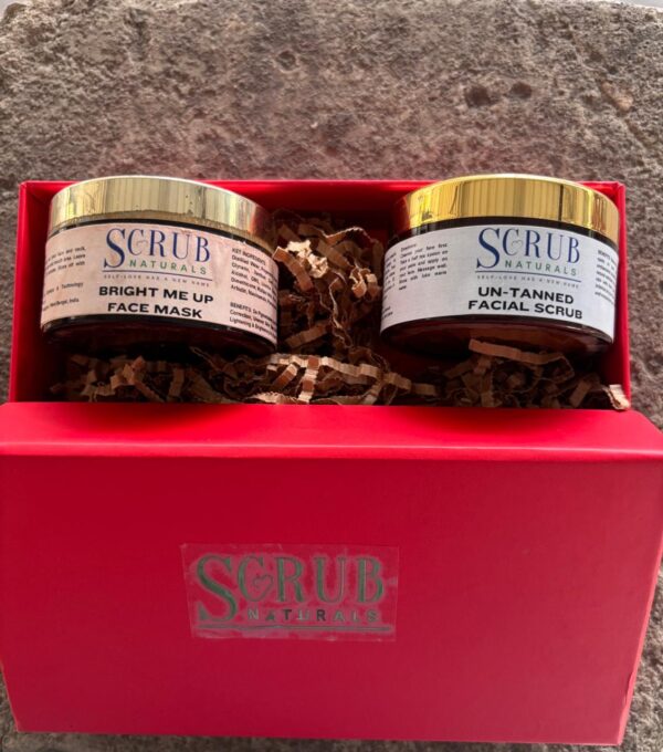 Untanned Face Scrub and Bright Me Up Face Pack Combo for De-Tan & Brightening Skincare