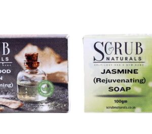 Sandalwood Saffron Magic & Jasmine Rejuvenating Soap Combo – 100g Each | Enriched with Shea Butter, Glycerine, Olive Oil, Vitamin E, Coconut Oil, Kaolin Clay & Essential Oils | Brightening & Nourishing Handmade Soap Duo