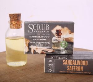 Sandalwood Saffron Magic Soap – 100g | Enriched with Shea Butter, Glycerine, Sandalwood Powder, Kesar Oil, Olive Oil, Coconut Oil & Vitamin E | Brightening & Nourishing Handmade Soap