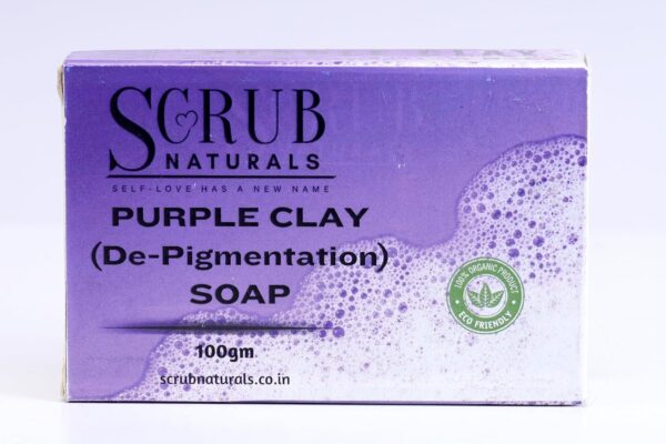 Scrub Naturals Purple Clay Soap with Kojic Acid 2