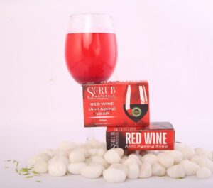 Luxury Red Wine Soap with Silk Protein & Hyaluronic Acid – Anti-Aging & Hydrating Bar-100gms