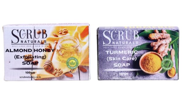 Scrub Naturals Turmeric Soap Skin Care & Almond Honey Soap Exfoliating Combo