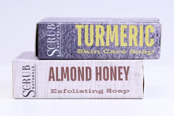 Scrub Naturals Turmeric Soap Skin Care & Almond Honey Soap Exfoliating Combo1