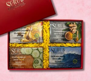 Handcrafted Soap Combo – Ocean Mist, Almond Honey, Turmeric & Cucumber | Natural Skincare Gift Set
