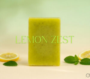 Lemon Zest Brightening Soap with Kojic Acid & Glutathione – 100g | Enriched with Shea Butter, Glycerine, Olive Oil, Vitamin E, Lemon Zest Oil & Powder | Skin Whitening & Glow-Enhancing Handmade Soap