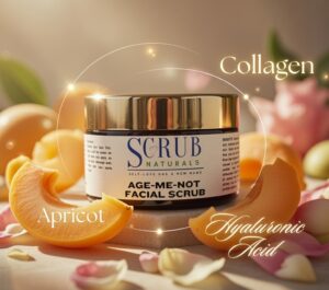 Age Me Not Face Scrub | Anti-Aging Exfoliator with Apricot, Collagen & Hyaluronic Acid for Radiant, Youthful Skin-50 gms